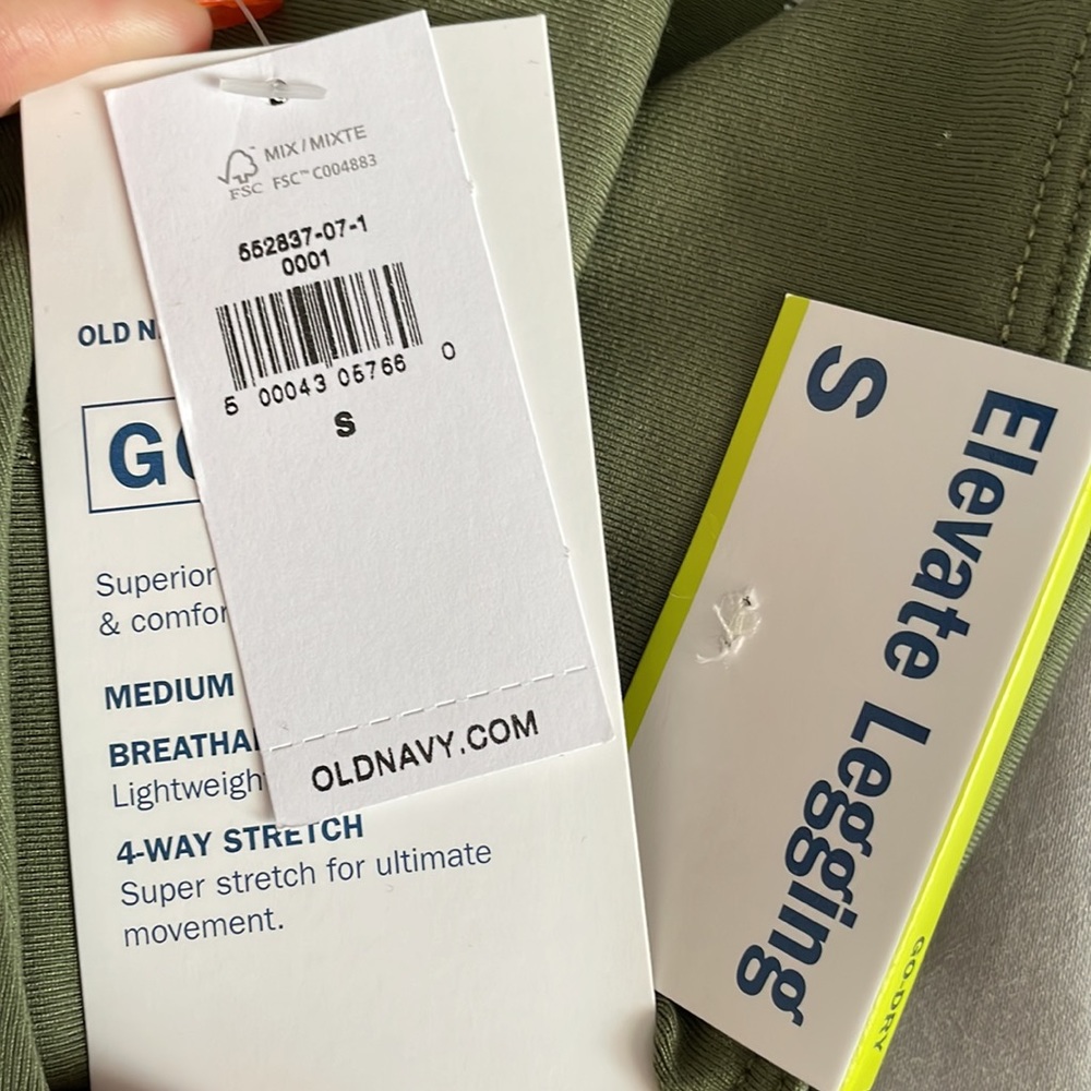 Olive Green Old Navy Compression Leggings SZ S - Picture 5 of 5